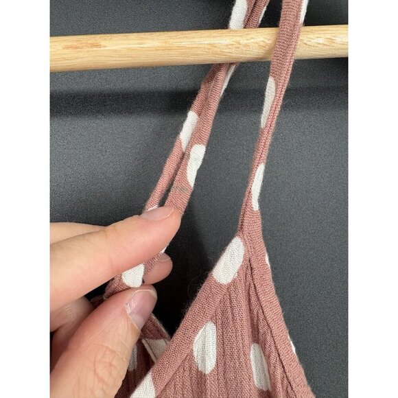 Abercrombie & Fitch Women's Polka Dot Cropped Cami Top Size S Brown and White - Picture 5 of 8